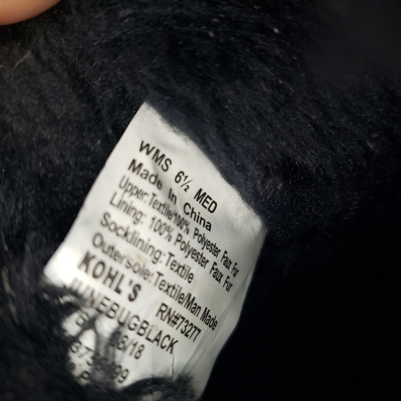 SO Black Faux Suede Faux Fur Lined Winter Boots with Buttons - Picture 8 of 8